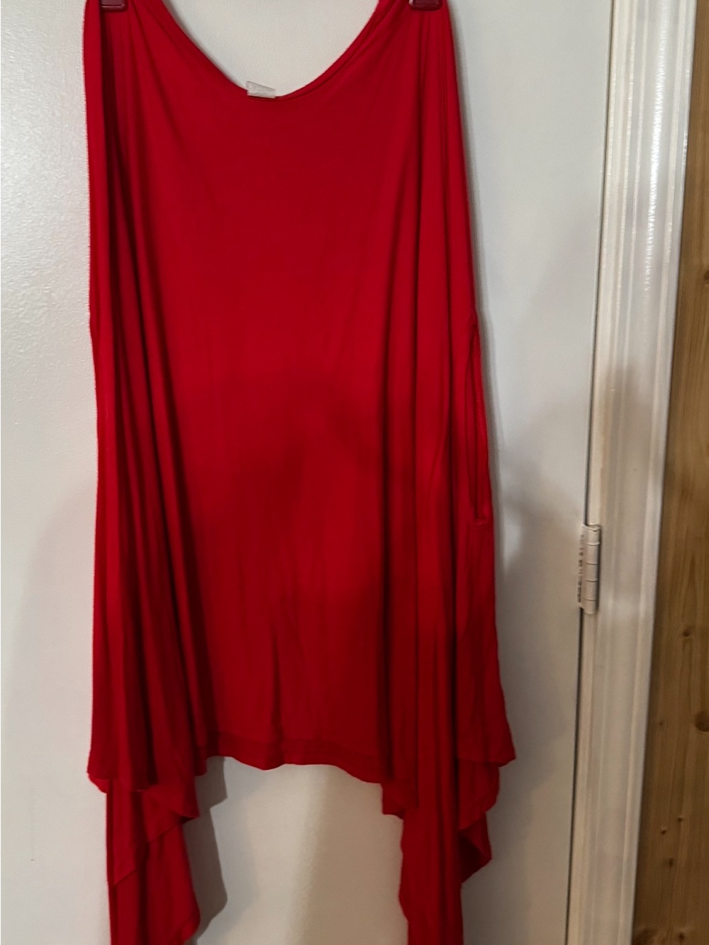 Cherish Red Flowing Asymmetric Tunic Top